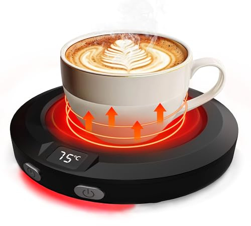 MXMZHXU Scalda Tazza, Scalda Tazza usb da Scrivania con 3 Impostazioni Temperatura, Scaldatazza con Spegnimento Automatico 2-12h, Scalda Tazzine da Caffè per Latte, Tè, Acqua (nero)