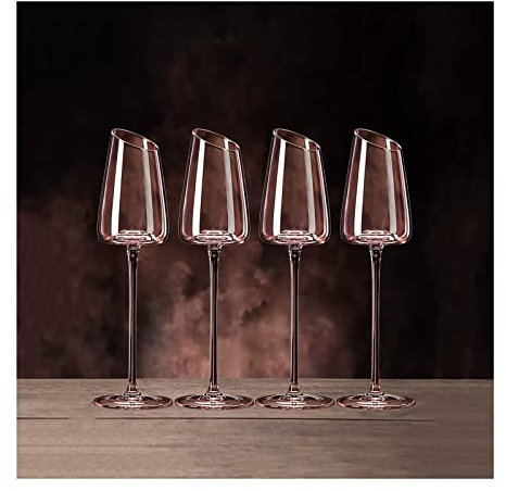 AYCDL Set di 4 calici da Champagne, calici da Champagne inclinati, Bicchieri da Spumante di Lusso Leggeri, per la casa, Flute da Champagne in Cristallo, per Matrimonio, Anniversario，One Color B