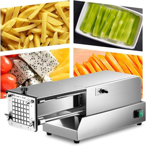 Coupe-frites,coupe-pommes de terre électrique professionnel en acier inoxydable avec lame trancheuse professionnelle commerciale et domestique,utilisation pour pommes de terre,Silver