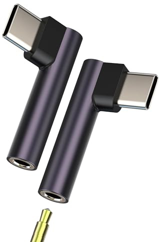 Adapter USB C auf Klinke 3,5 mm (2 Stück) für iPhone 16 15 Pro Max AUX Kopfhörer DAC Audio Kabel kompatibel mit Samsung S24 S23 kabelgebunden Kopfhörer Stecker für Apple Typ C Mikrofon Anschluss für