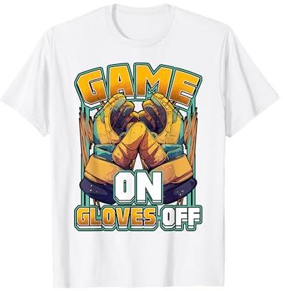 Game On, Gloves Off Ice Hockey Action for Sport Fans T-Shirt