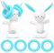 Juego de Lanzamiento de Conejo Inflable,Juego de Lanzamiento de Conejo de Pascua,con 4 Anillos Circulares,para Juegos de para Fiestas de Pascua para Padres y niños (A)
