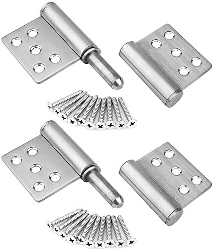 TSSS 2 Stück Lift-Off-Scharnier, Fahnenscharniere, 132 x 100 x 18 mm, Edelstahl, abnehmbares Türscharnier, Dicke: 2,9 mm