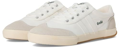 Gola Modische Badminton-Sneaker für Damen, Off White/Off White/Evergreen, 39 EU