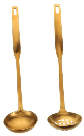 Alipis Elegante Set Di Mestoli E Colini Da Zuppa in Acciaio Inossidabile 304 Con Finitura Oro E Cucchiaio Schiumarola Multifunzione Per La Cucina