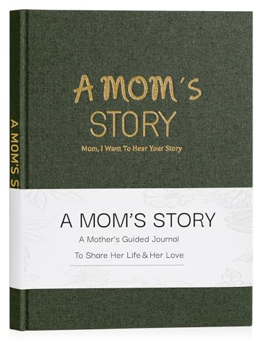 Miaikoe Mammas livshistoria dagbok familj minnessak bok linne inbunden för mamma att dela sina minnen, med 250+ snabba frågor bokgåva för födelsedag mors dag jul (mörkgrön)