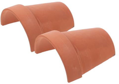HEMOTON 2 Pezzi Tana per Tartarughe Terracotta Nascondiglio Decorativo per Rettili Piattaforma per Sole Accessori per Terrario e Facile da Adatta per Ed Esterni