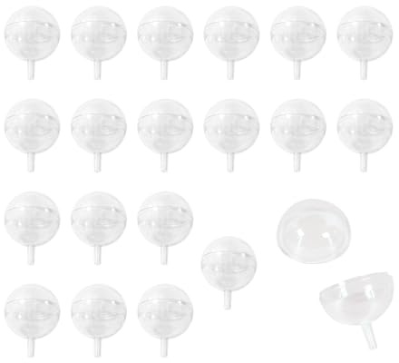 OHEETU 20 contenitori rotondi in acrilico trasparente per caramelle, cioccolatini, lecca-lecca, decorazioni per cupcake, bouquet fai da te, decorazioni per feste
