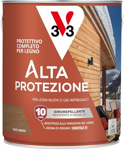 V33 - Protection complète pour bois bio haute protection de l'eau - Noyer moyen - 2,5 L