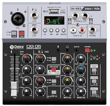Mixeur audio, Carte son d'interface DG05 24 bits 192 kHz de qualité studio 5.0 BT for PC guitare électrique enregistrement en direct chant avec surveillance