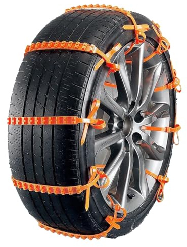 Catene da neve per pneumatici auto, 10 fascette con cerniera per pneumatici in neve, fascette antiscivolo per auto, SUV, furgoni e veicoli fuoristrada, catene per pneumatici.
