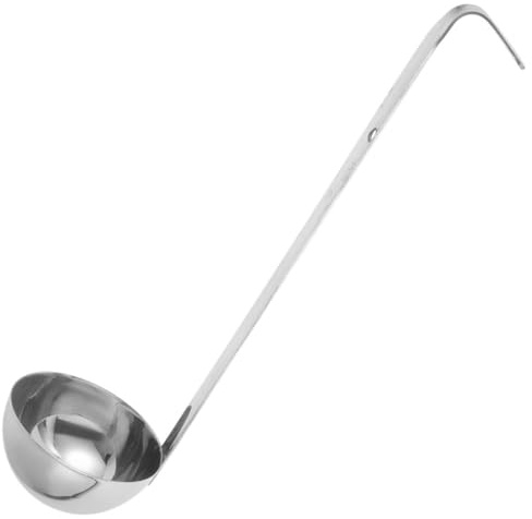 Kichvoe Cucharón Medidor de Acero Inoxidable Mango Largo, Utensilio para Sopa y Salsa, Control Preciso de Porciones para Uso en Hogar y Cafeterías