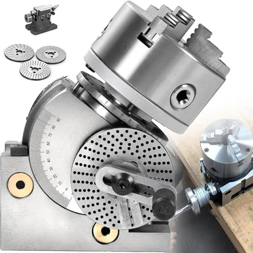 Dividing Head Milling Set, Precision Semi Universal Indexing Head with 100mm/125mm/160mm Chucks for Milling Machine and Rotary Table