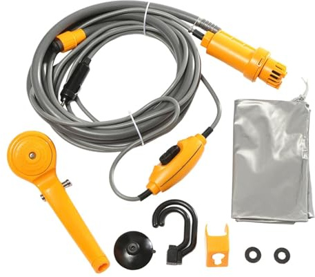 Bärbar campingdusch för utomhus | 12 V elektrisk duschpump för utomhusbruk | campingduschar, tillbehör för husbil, vägresor, trädgårdsbevattning