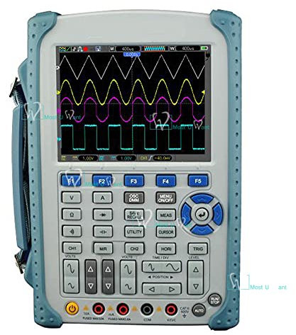 palmare oscilloscopio multimetro a 2 canali 120 MHz 1 GS/s 1 m profondità di memoria 6000 conteggi DMM analogico a barra 14,2 cm TFT LCD a colori isolato livello: 1000 V Cat II, 600 V Catiii