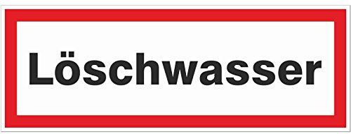 1 x Loeschwasser Schild Brandschutz Hinweisschild Brandschutz Feuerwehr 220 x 80 mm