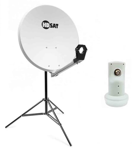 Pack Parabole Satellite Acier 65cm + LNB Single HD + Trepied Alu Extensible