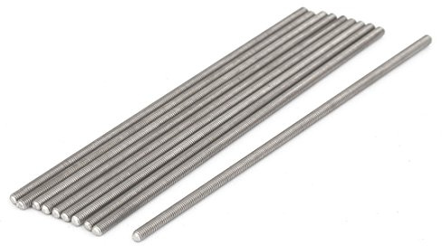 sourcing map Tige Filetée M3 x 110mm Acier Inoxydable 304, 0.5mm de Pas, 10Pcs Tiges Entièrement Fileté pour Projets de Bricolage