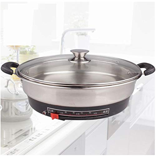 Sartén eléctrica multifuncional para uso doméstico de acero inoxidable de gran calibre-40 sin recubrimiento