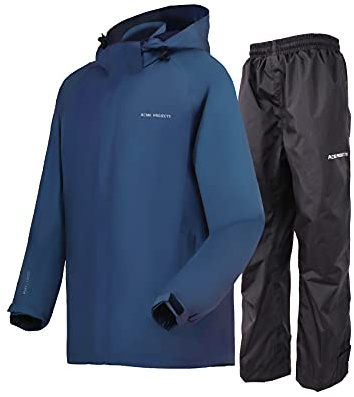Acme Projects Men's Waterproof Rain Suit, Lightweight Breathable Jacket and Pants Set, 10,000mm Seam Sealed Rain Gear for Hiking, Fishing, Cycling