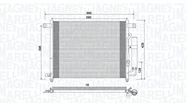 MAGNETI MARELLI 350203943000 Condensatore climatizzatore con essiccatore