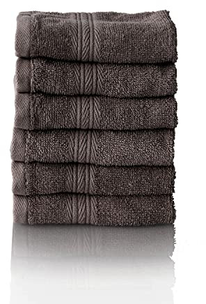 Glart Premium frottéhandduk set, frottéserie i 6 färger och 5 storlekar, färg: AnTHRAZIT, 6 x ansiktsdukar 30 x 30 cm