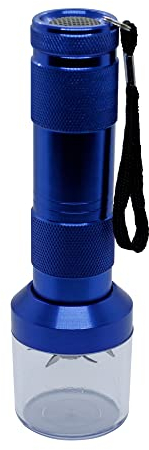 Grinder Eléctrico para Hierbas - Picadora de Especias - Molinillo eléctrico para picar - Grinder de Aluminio - Trituradora de mano Metálica (Color: Azul)