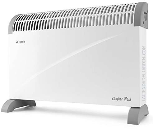 Convector con turbo, 2000 W, Termostato regulable., turboventilador, protección sobrecalentamiento, 3 niveles, color blanco