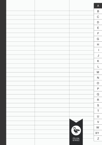Vokabelheft Lineatur 54 DIN A4: 100 Seiten - 50 Blatt | Dreispaltig | DIN A4 Format | Mit Alphabetischem ABC Register ( gedruckt )