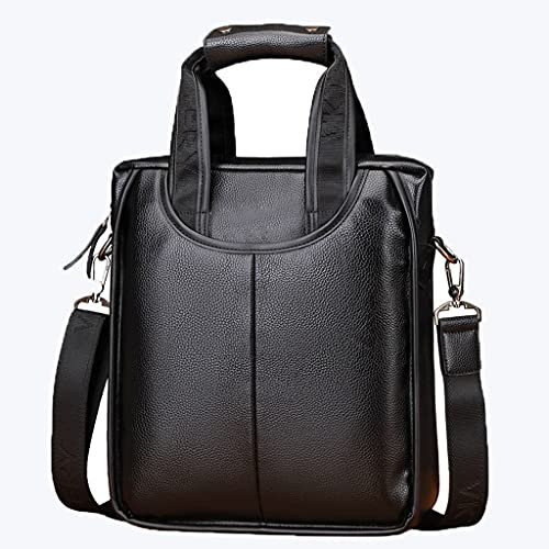 Dokumententasche Herren Dokumententasche wasserdichte Leder Aktentaschen Vertikale Square Single-Shoulder Dokument Tasche Business Work Tote Geschenke for Männer Ausflug ins Schulbüro
