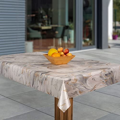 laro Wachstuch-Tischdecke Wachstischdecke Tischwäsche Abwaschbar Wachstuchdecke, Muster:Sand Sahara beige braun, Größe:100x140