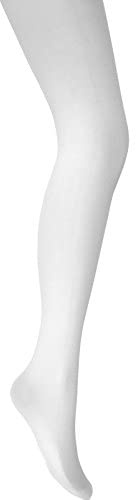 MYSASI Women's Ballet Tights - Full Footed (M, White)