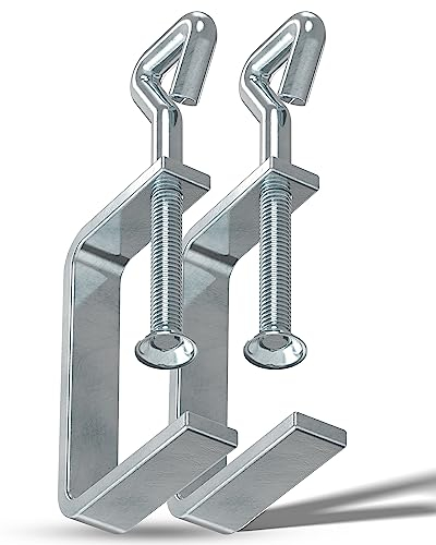 WOOWOOD C Klemme 2 Stück. [Extrem robust] I Klemme I Schraubklemme I Trägerklemme I klemmschraube I Clamp I Klemmen Metall I C Zwinge I Schraubzwingen Klein I Tischklemme I Schraubzwinge Klein