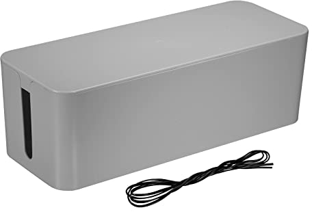 sourcing map Kabel Verwaltungs Box PS Schnur mit Kabelbinder zu Verstecken Drähte und Netzleisten Schreibtisch TV Computer Kabel Organisator Box für Haus/Büro Large Größe Grau