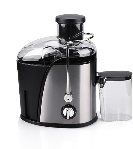 EKSMA Spremiagrumi in Acciaio Inossidabile 400W Estrattore centrifugo di Succo di Frutta e Verdura Intera Espulsione Automatica della polpa