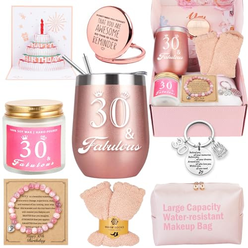 Awfrky Cadeau 30 ans Anniversaire Femme,coffret cadeau pour les meilleurs amis, maman, épouse, fille, sœur, petite amie, collègue, meilleure amie, anniversaire de femme unique