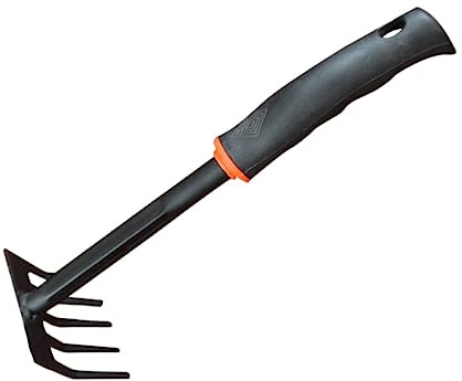 POPETPOP Rastrillo De 5 Dientes Herramienta De Jardín Rastrillo De Césped Pequeño Mango Corto