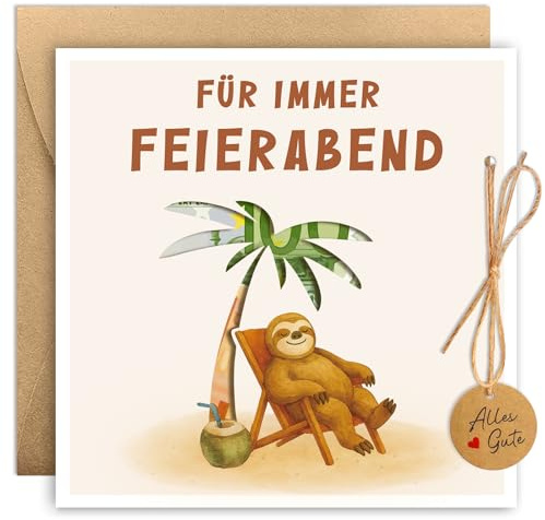 BOYATONG Geldgeschenke Verpackung Rente Karte mit Umschlag,Karte zum Rente Ruhestand Geschenk für Männer Frauen,Renteneintritt Geschenk Frau Männer,Karte Ruhestand Kollege Abschiedsgeschenk