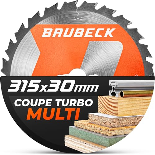 BAUBECK Sägeblatt 315x30 3mm Zuschnitt in Holz mit Nägel & Bauholz, Z30 kompatibel mit Tischkreissägen, wie Atika HT 315/2, Scheppach HS120, Kreissägeblatt 315x30, Sägeblatt 315