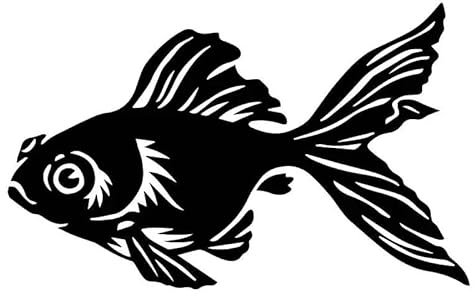 JIFENLI Autoaufkleber 10CM * 16,2CM Schöne Goldfisch Auto Aufkleber Chinesischer Stil Dekorative Aufkleber Schwarz/Silber