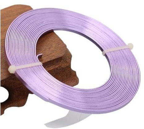 GSJNHY Aluminiumdraht 5meter/stück 3mmX1mm (3mm breite 1mm Dicke) flach Aluminium draht Aluminium Handwerk for DIY Halskette Armbänder Schmuck Machen(Light Purple)