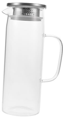 Cabilock Botella De Agua Fría De Vidrio Jarra De Agua De Cocina De Vidrio Con Tapa Recipiente De Bebidas De Cocina Para Uso Diario