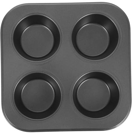 OFFSCH Non-Stick Muffin Cupcake Baking Tray 4-Grid Black Oven Baking Mold for Home Cupcake