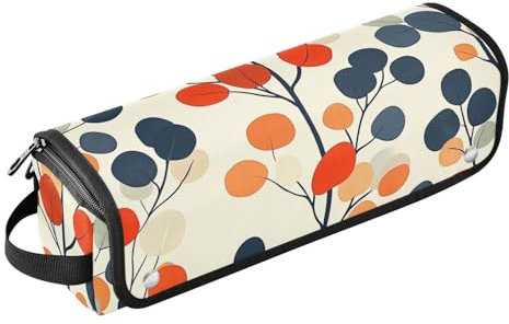 2-in-1 Curling Iron Travel Case and Heat Resistant Mat with Zipper Dustproof Travel Hair Straightener Bag for Flat Irons, Straighteners, Curling Irons, Fall Flowers Beige Portable Travel