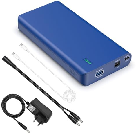 Talentcell Power Bank, 19200mAh 69.12Wh Lithium-Ionen Akku Pack DC 12V/5V Ausgang und USB-C PD 30W in/Out für Smart Phone, Laptop, Notebook, LED Light Strip, Kamera und mehr