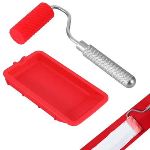 BTBHIHO Rullo adesivo con vaschetta in silicone, applicazione rapida e uniforme, colla per legno, riutilizzabile, per arte, artigianato, lavorazione del legno e progetti adesivi