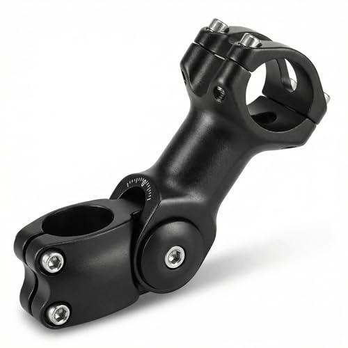 QWORK® Attacco manubrio bicicletta, 31,8 mm x 110 mm attacco manubrio in lega di alluminio, angolo regolabile ± 60°, per mountain bike bici da strada