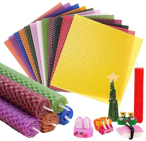 Yuragim Kit de fabrication de bougies en cire d'abeille - Plaques de cire d'abeille pour bougies