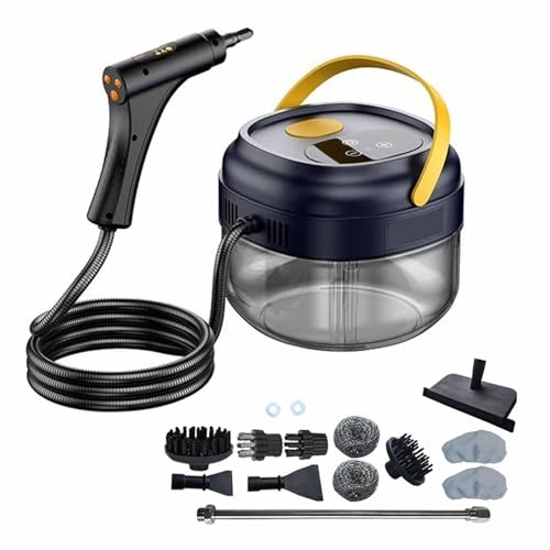 Nettoyeur Vapeur Portatif 1800 W Pour Cuisine - Réservoir D'eau 1,5 L, Chauffage Rapide, Écran Tactile Numérique, 6 Vitesses Réglables, Avec Protection Contre Les Brûlures À Sec,Black