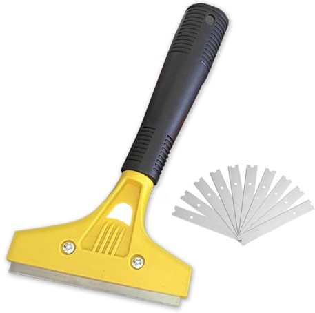 OIXEYA Grattoir avec 10 Lames, Grattoir Plancha pour Papier Peint, Grattoirs pour Vitre, pour Colle, Carrelage de fenêtre, Voiture, Miroir, Nettoyage